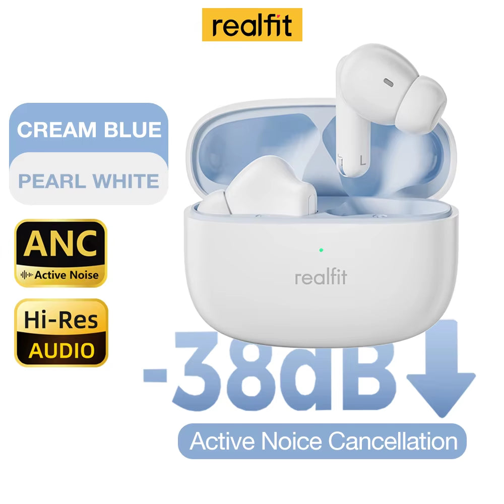 F3 ANC Active Noice Cancellation Bluetooth Earphones ENC Call HIFI Stereo Superb Bass Wireless Earbuds Sport Gaming