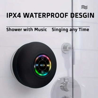 Waterproof Wireless Bluetooth Speaker with Large Suction Cup - Portable Mini Stereo for Outdoor Sports and Bathroom Use