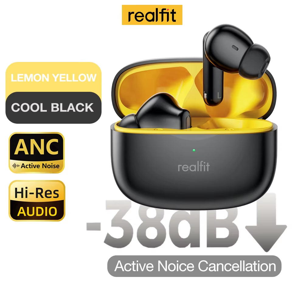 F3 ANC Active Noice Cancellation Bluetooth Earphones ENC Call HIFI Stereo Superb Bass Wireless Earbuds Sport Gaming